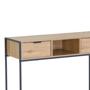 Конзола Regando в цвят дъб с черен метал 100x35x80см