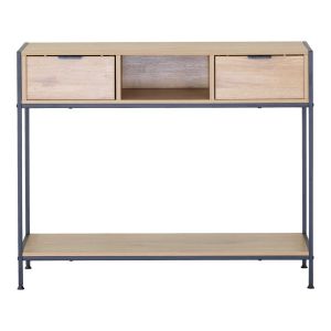 Конзола Regando в цвят дъб с черен метал 100x35x80см