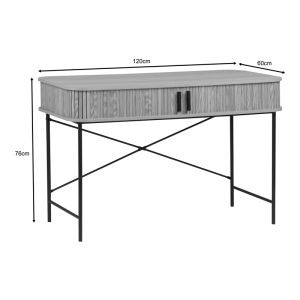 Конзола Scandi мдф/метал в естествен цвят с черни метални крака 120x60x76.5cm