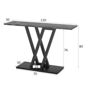 Конзола Wirmo бял цвят с мраморен ефект и златна метална основа 110x30x80cm