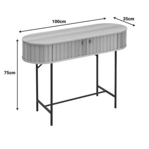 Конзола Zeplen Mdf-метал в дъбов цвят 100x35x75см