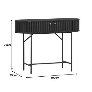 Конзола Zeplen Mdf-метал в черен нюанс 100x35x75см