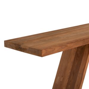 Конзола от тиково дърво Hm9555 в натурален цвят 220x50x90hcm