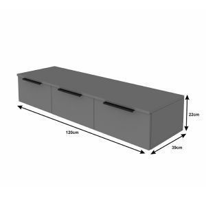 Конзола с 3 чекмеджета Doha в тъмносив цвят 120x39x22см