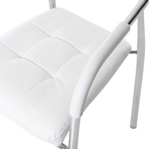 Конферентен офис стол Hm1018,02 бяла изкуствена кожа 54x52x87cm