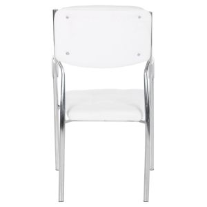 Конферентен офис стол Hm1018,02 бяла изкуствена кожа 54x52x87cm