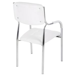 Конферентен офис стол Hm1018,02 бяла изкуствена кожа 54x52x87cm