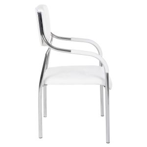 Конферентен офис стол Hm1018,02 бяла изкуствена кожа 54x52x87cm