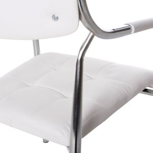 Конферентен офис стол Hm1018,02 бяла изкуствена кожа 54x52x87cm
