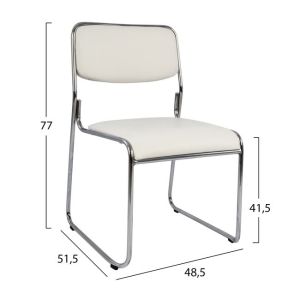 Конферентен офис стол Hm1019,02 бял цвят 48,5x51,5x77cm