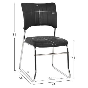 Конферентен стол Hm1071,01 черен 52x60x85cm
