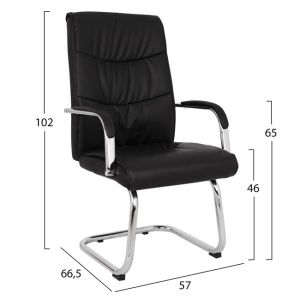 Jacob conference chair, black Pu with chrome base 57x66.5x102cm Hm1045.11