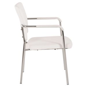 Conference chair with armrests, white 56.5x59x85cm Hm1070.02