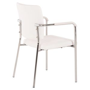 Conference chair with armrests, white 56.5x59x85cm Hm1070.02