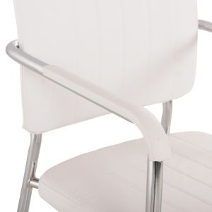 Conference chair with armrests, white 56.5x59x85cm Hm1070.02