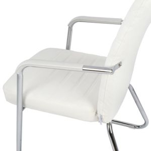 Conference chair, white, dimensions 55.5x67.5x94cm - Hm1021.02