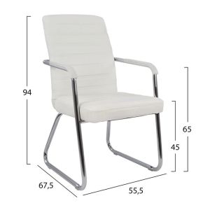 Conference chair, white, dimensions 55.5x67.5x94cm - Hm1021.02