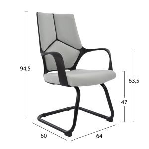 Conference chair, gray and black frame 64x60x94.5cm Hm1074.21