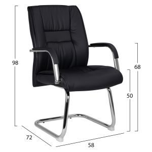 Conference chair, black color 58x72x98cm Hm1107,01