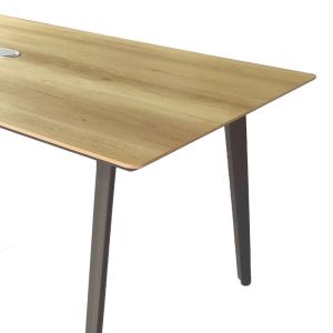 Conference table Denith dark gray-natural, 180x100x75cm