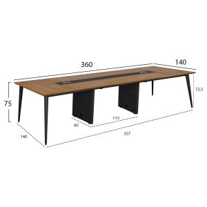 Conference table Supreme 360x140x75cm Hm2377