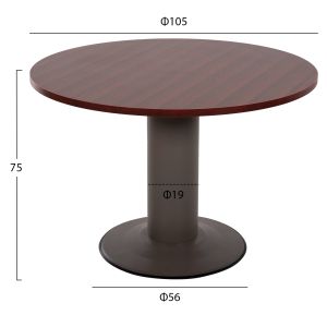Wine-colored conference table D105x75cm Hm2054.12