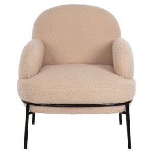 Кресло Agnes Hm9525,20 букле екрю с черни метални крака 74x71x83hcм