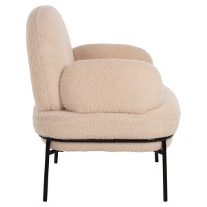 Кресло Agnes Hm9525,20 букле екрю с черни метални крака 74x71x83hcм