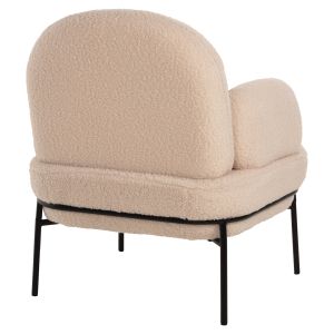 Кресло Agnes Hm9525,20 букле екрю с черни метални крака 74x71x83hcм