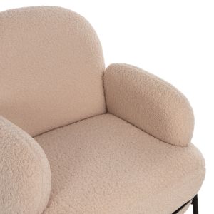 Кресло Agnes Hm9525,20 букле екрю с черни метални крака 74x71x83hcм