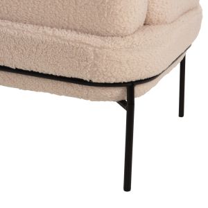 Кресло Agnes Hm9525,20 букле екрю с черни метални крака 74x71x83hcм