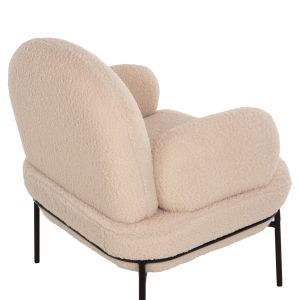 Кресло Agnes Hm9525,20 букле екрю с черни метални крака 74x71x83hcм