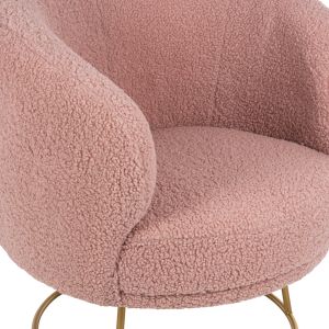 Кресло Arien Hm8403,22 букле цвят пепел от рози със златна метална база 78x75x84hcm