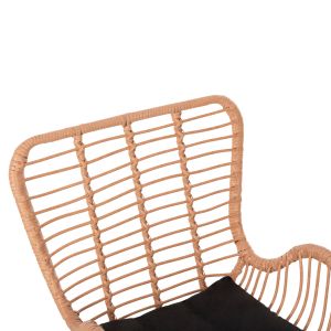 Кресло Bergere Style Allegra P,e,ratan бежово-черна метална конструкция 66x59x90hcm Hm5704