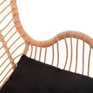 Кресло Bergere Style Allegra P,e,ratan бежово-черна метална конструкция 66x59x90hcm Hm5704