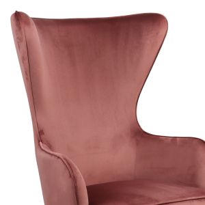Armchair Byfon velvet rotten apple-rubber legs solid wood in natural color 76x83x117cm