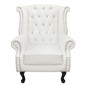 Кресло Chesterfield Polina бял мат Hm0053,02