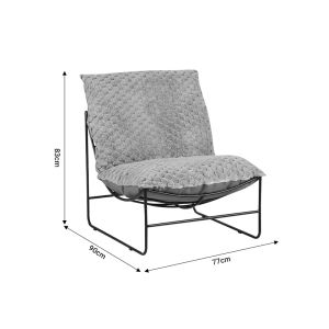 Кресло Chopie светлозелена дамаска-черни метални крака 77x90x83cм