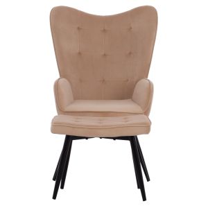 Кресло Crawley Hm8918,11 бежово кадифе 70х57х103cm