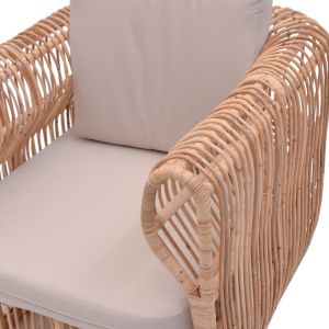 Кресло Fajole естествен ратан с възглавница 86x86x66см