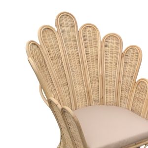 Кресло Fragia естествен ратан бежова възглавничка 103x90x120cм