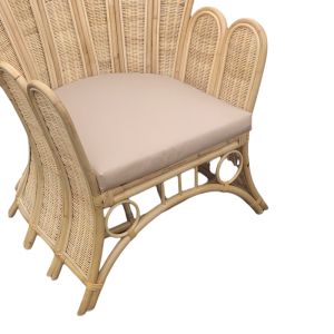 Кресло Fragia естествен ратан бежова възглавничка 103x90x120cм