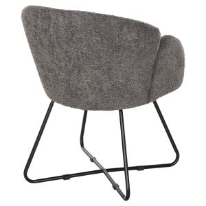 Кресло Harnis Hm9603,01 сиво букле с черна метална база 82x62x72hcm