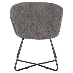 Кресло Harnis Hm9603,01 сиво букле с черна метална база 82x62x72hcm