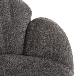 Кресло Harnis Hm9603,01 сиво букле с черна метална база 82x62x72hcm