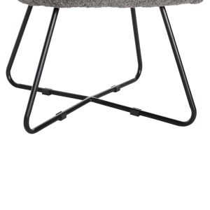 Кресло Harnis Hm9603,01 сиво букле с черна метална база 82x62x72hcm