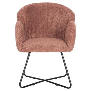 Кресло Harnis Hm9603,02 розово букле с черна метална база 82x62x72hcm