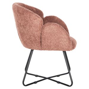 Кресло Harnis Hm9603,02 розово букле с черна метална база 82x62x72hcm