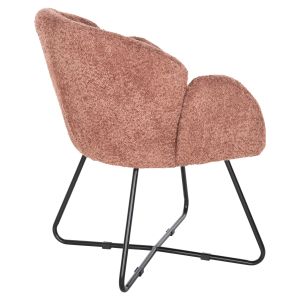 Кресло Harnis Hm9603,02 розово букле с черна метална база 82x62x72hcm