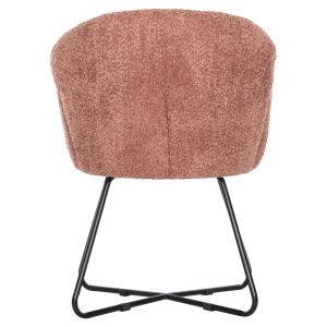 Кресло Harnis Hm9603,02 розово букле с черна метална база 82x62x72hcm